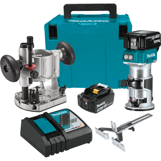 Makita XTR01T7 18V LXT® Lithium‑Ion Brushless Cordless Compact Router Kit (5.0Ah)