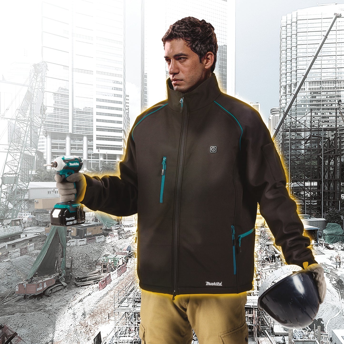 Makita DCJ205Z2XL 18V LXT® Lithium‑Ion Cordless Heated Jacket, Jacket Only (Black, 2XL)