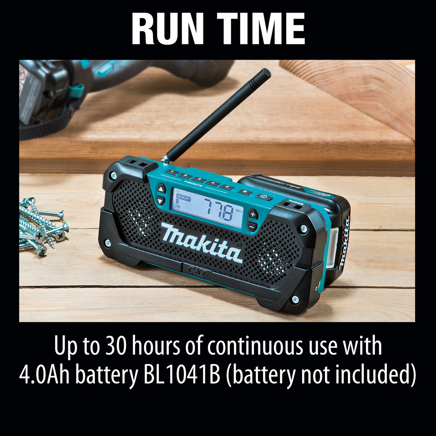 Makita RM02 12V Max Cxt® Lithiumion Cordless Compact Job Site Radio, Tool Only