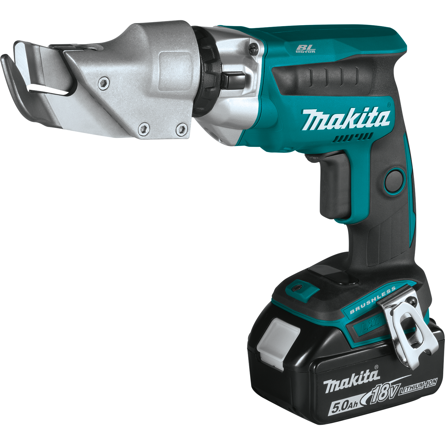 Makita XSJ04T 18V LXT® Lithium‑Ion Brushless Cordless 18 Gauge Offset Shear Kit (5.0Ah)