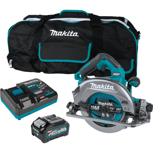 Makita GSH02M1 40V max XGT® Brushless Cordless 7‑1/4" Circular Saw Kit with Guide Rail Compatible Base, AWS® Capable, 4.0Ah