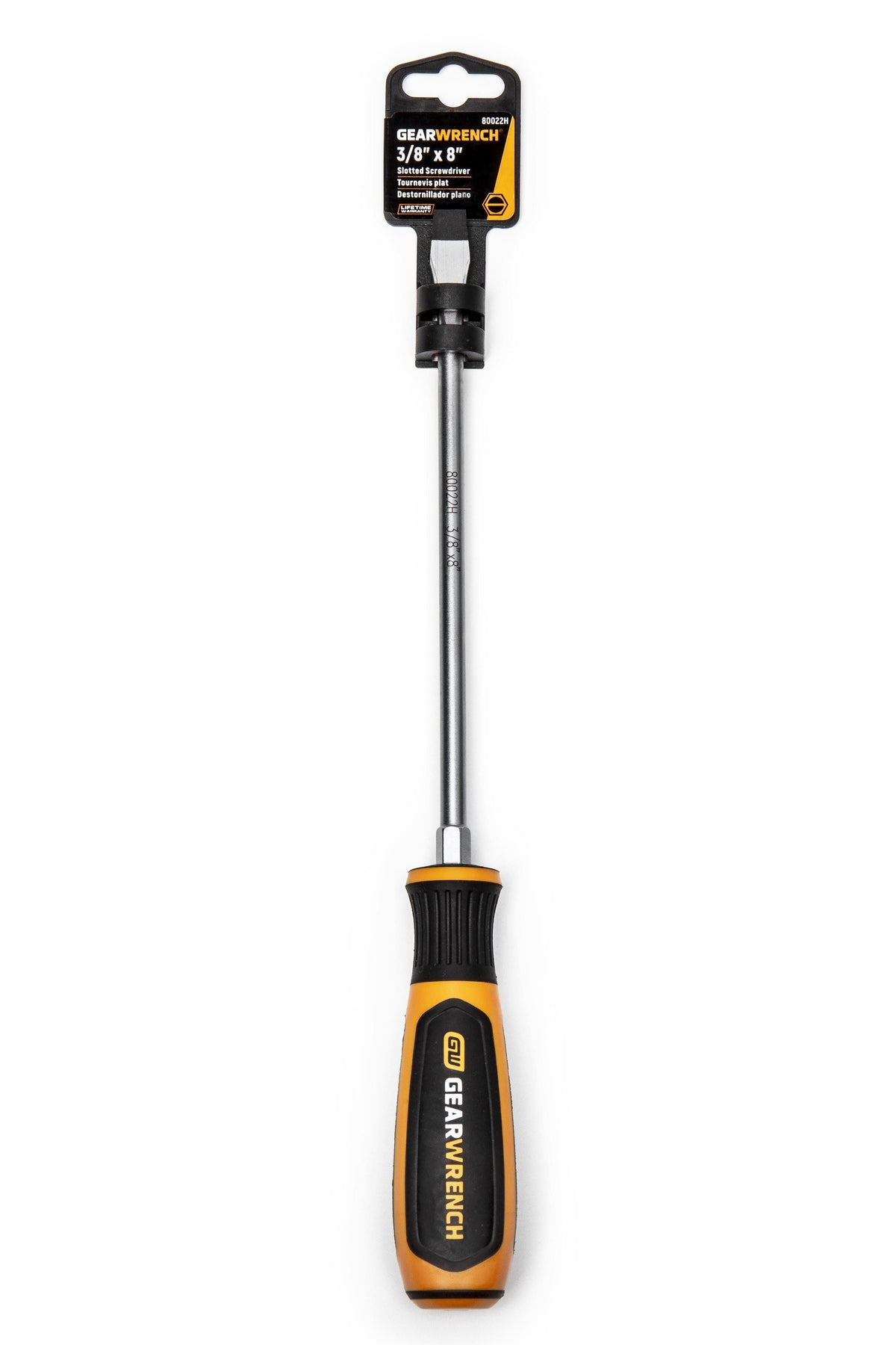 Gearwrench 80022H 3/8" x 8" Slotted Dual Material Screwdriver