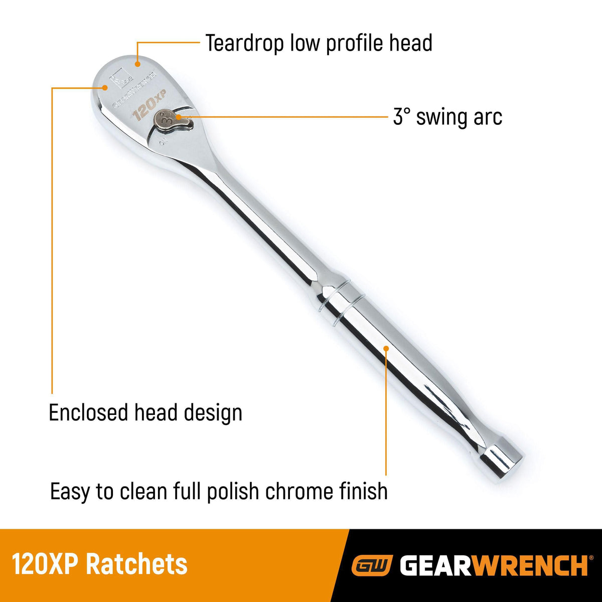 Gearwrench 80550P 56 Piece 3/8" Drive 6 Point 120XP™ Standard and Deep SAE/Metric Mechanics Tool Set