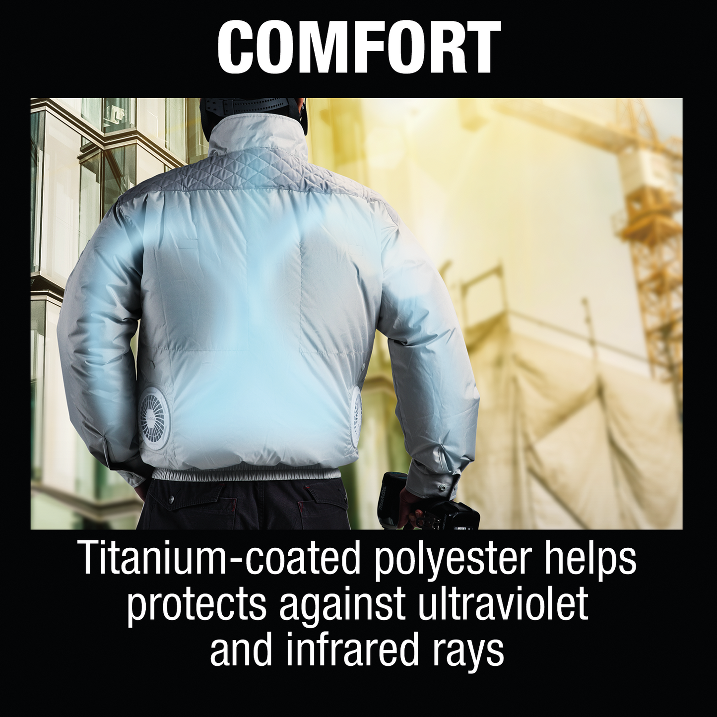 Makita DFJ405ZXL 18V LXT® Lithium‑Ion Cordless UV Resistant Fan Jacket, Jacket Only (XL)