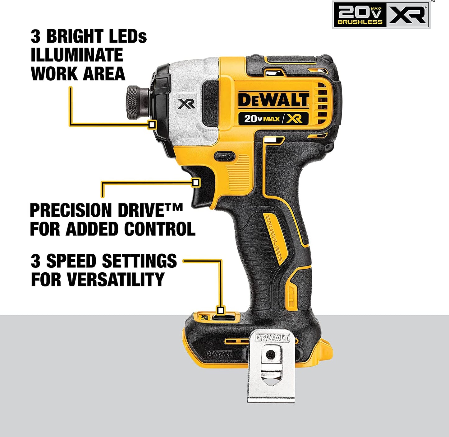 Dewalt DCF887B 20V Max* Xr® 1/4" 3-Speed Impact Driver (Bare)