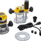 Dewalt DW618PK 2-1/4 Hp Electronic Vs Fixed/Base Plunge Base Ro