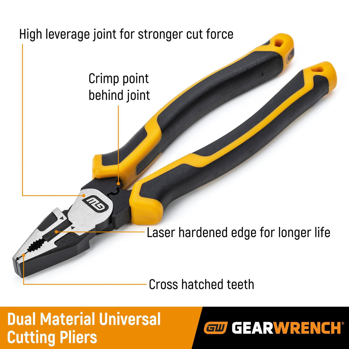 Gearwrench 82182C-06 8" PITBULL Dual Material Universal Cutting Pliers