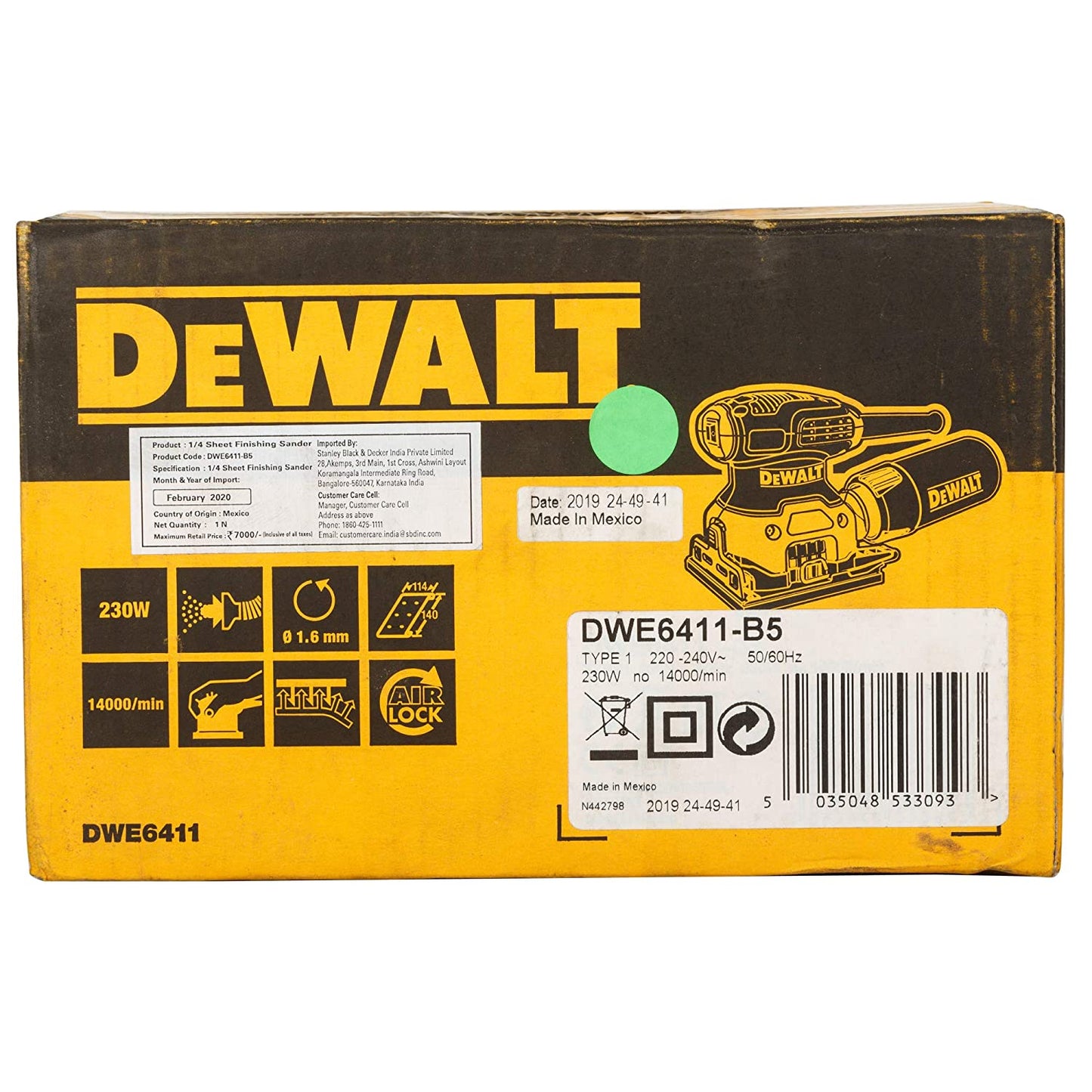 Dewalt DWE6411 1/4 Sheet Palm Grip Sander