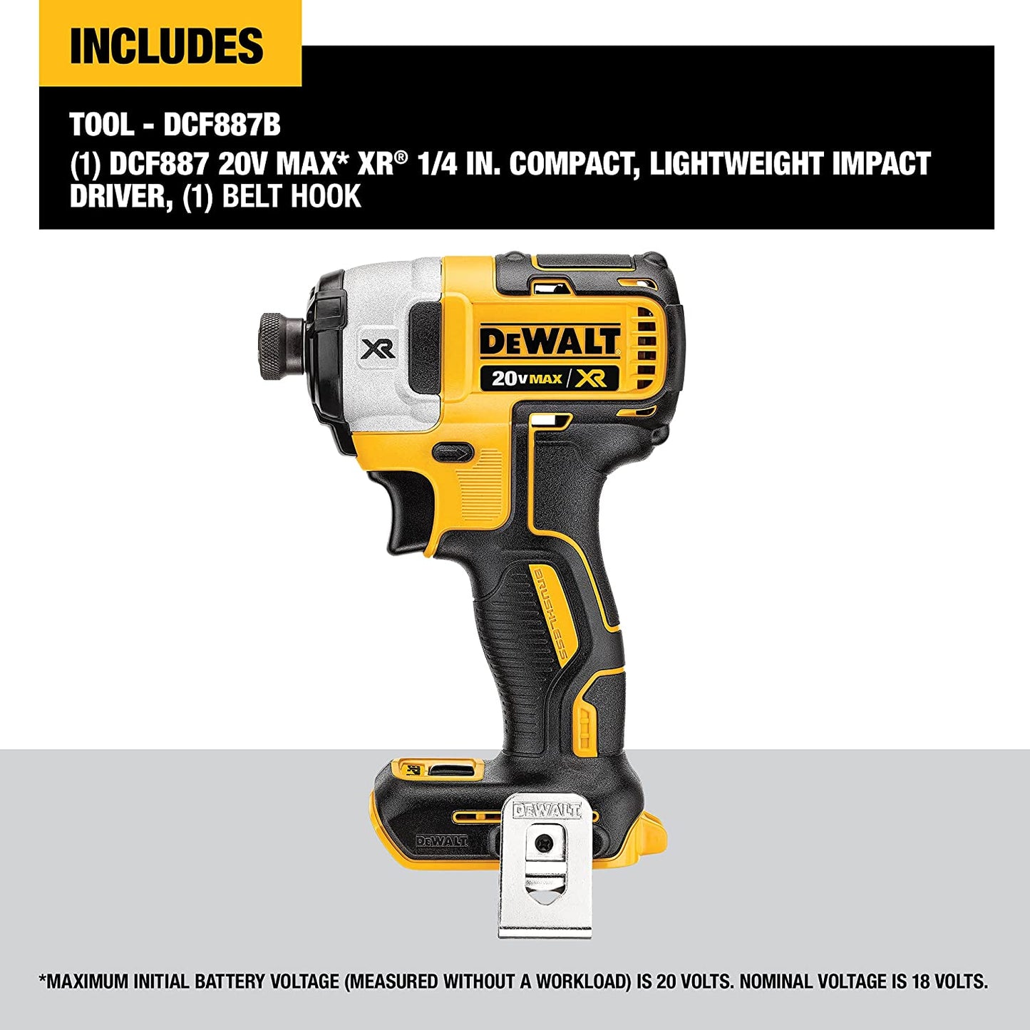 Dewalt DCF887B 20V Max* Xr® 1/4" 3-Speed Impact Driver (Bare)