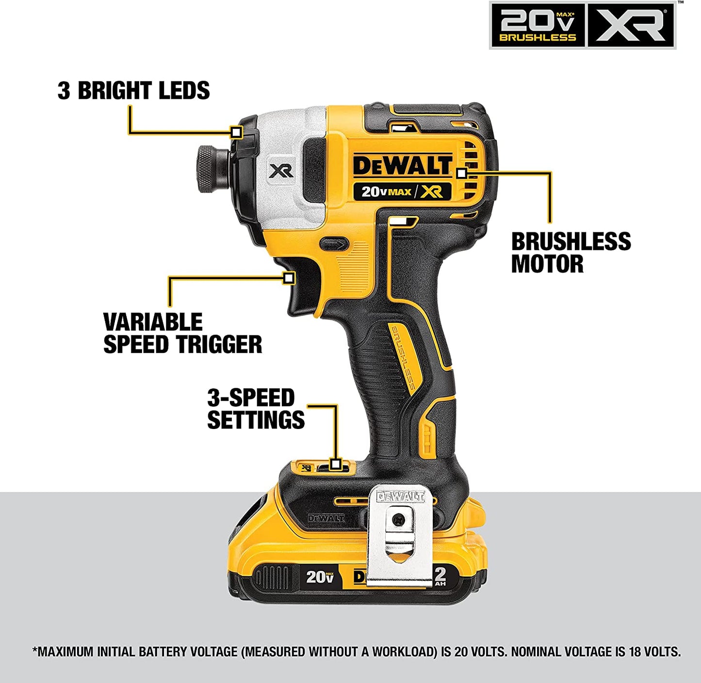 Dewalt DCK267D2 20V Max* Cordless Brushless Xr® Drywall Screwgun & Impact Driver Kit (2.0Ah)