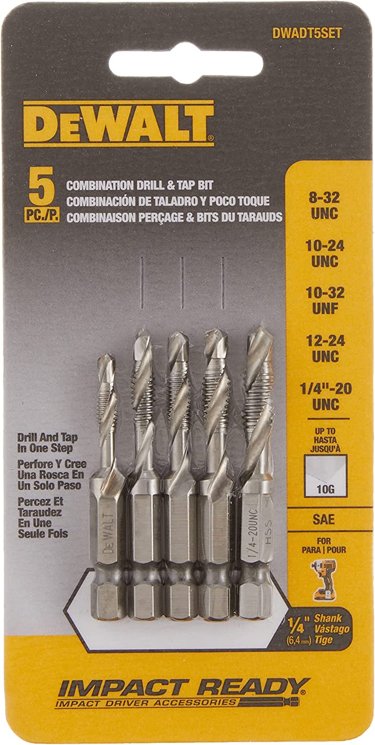 Dewalt DWADT5SET 5 Pc Drill Tap Set