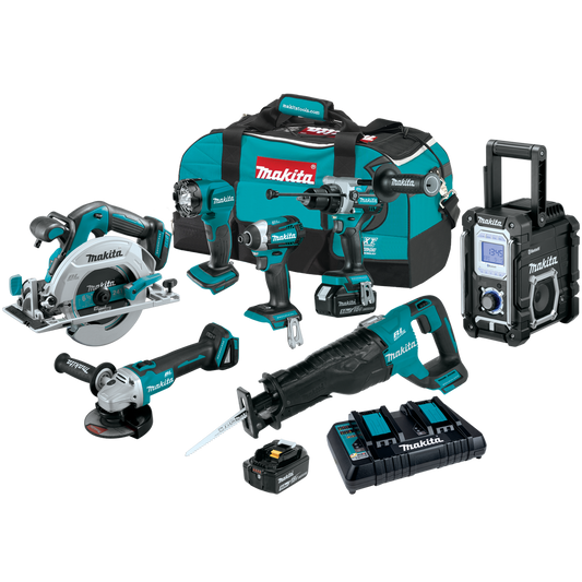 Makita XT707PT 18V LXT® Lithium‑Ion Brushless Cordless 7‑Pc. Combo Kit (5.0Ah)