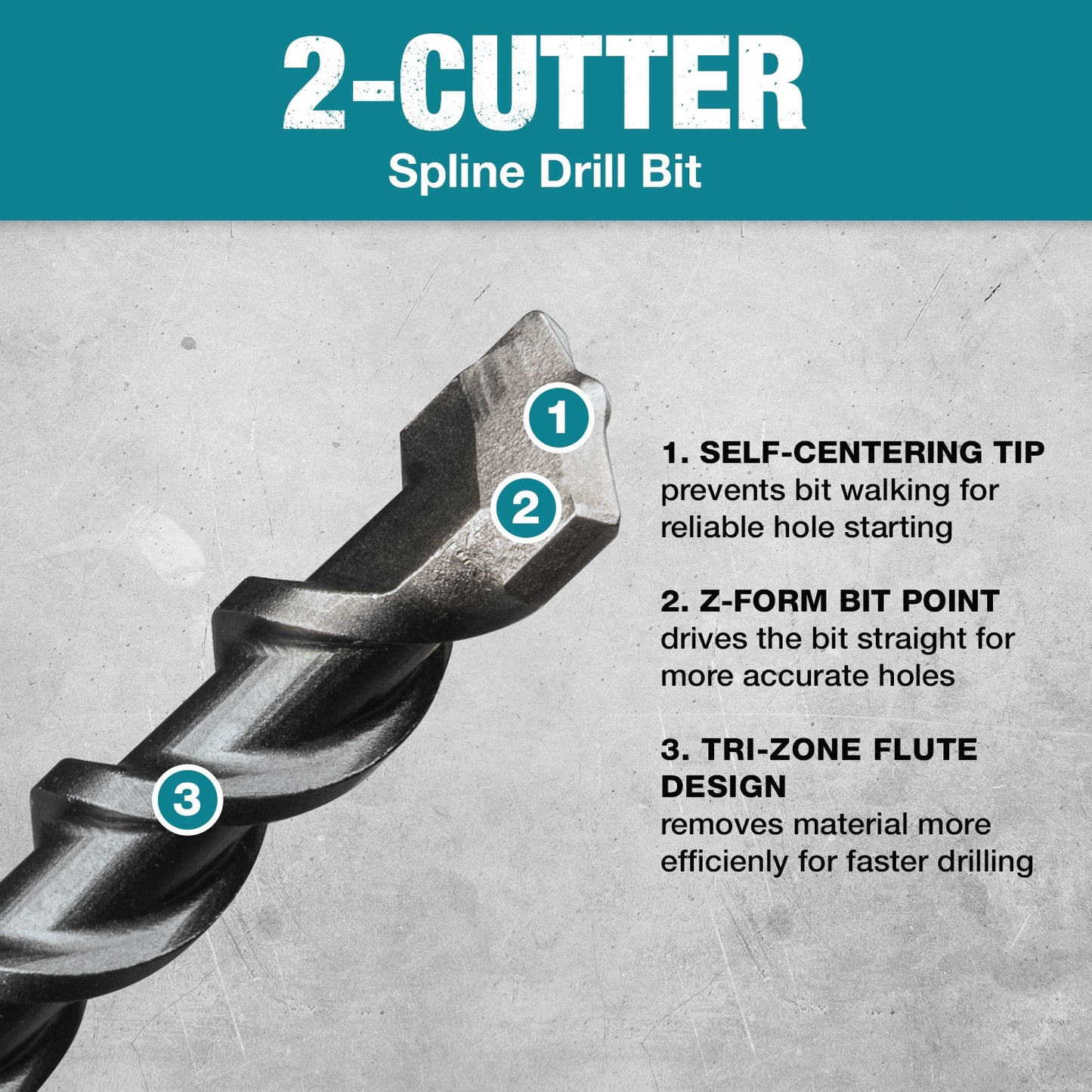 Makita B-63959 3/8" x 12" Spline Bit, 2‑Cutter