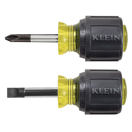 Klein Tools 85071 Screwdriver Set, Stubby Slotted And Phillips, 2-Piece