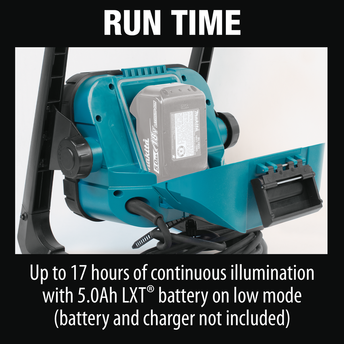 Makita DML805 18V LXT® Lithium‑Ion Cordless/Corded 20 L.E.D. Work Light, Light Only