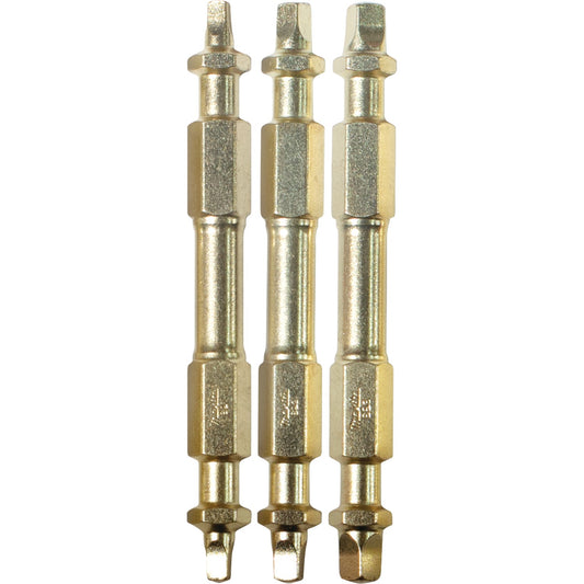 Makita B-49600 Impact GOLD® 3 Pc. Assorted (2‑1/2") Square Double‑Ended Power Bits