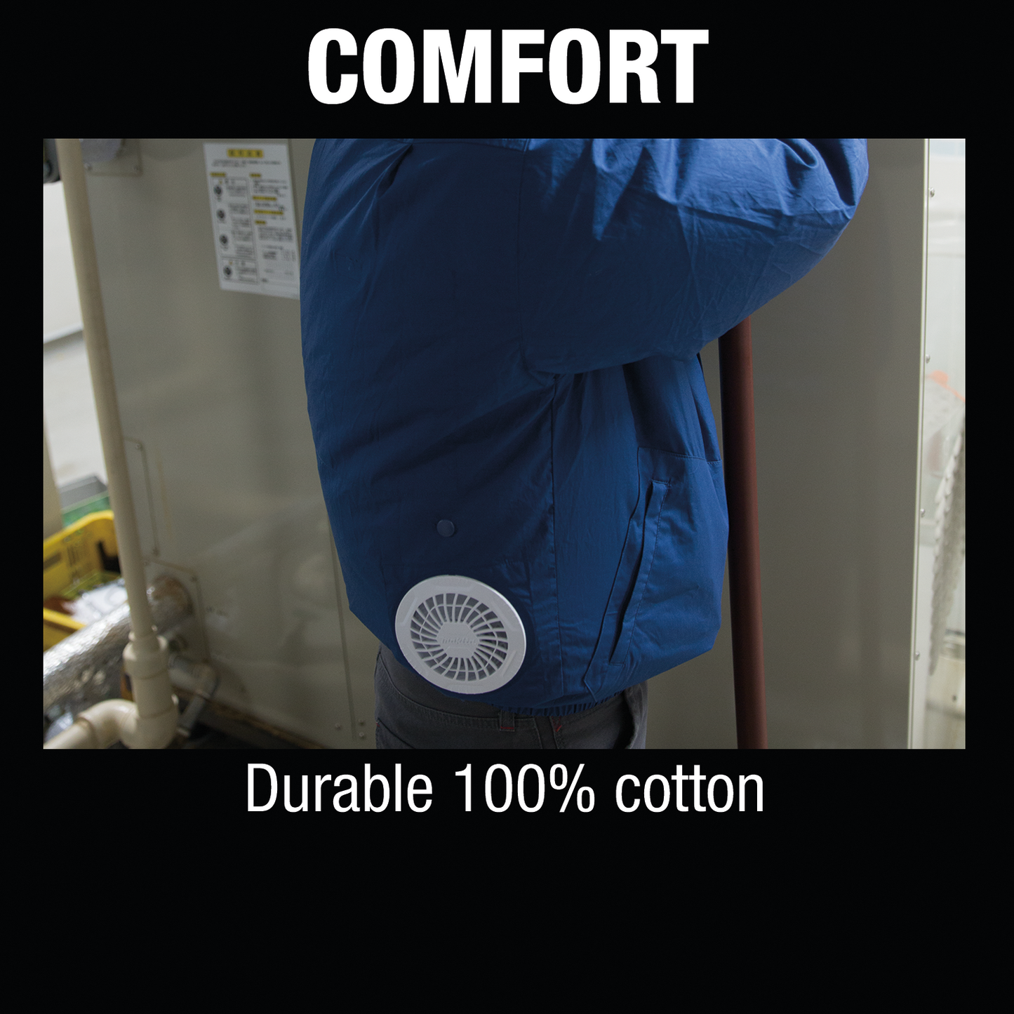 Makita DFJ304Z3XL 18V LXT® Lithium‑Ion Cordless Cotton Fan Jacket, Jacket Only (3XL)