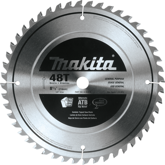 Makita A-95934 8‑1/2" 48T Carbide‑Tipped Miter Saw Blade