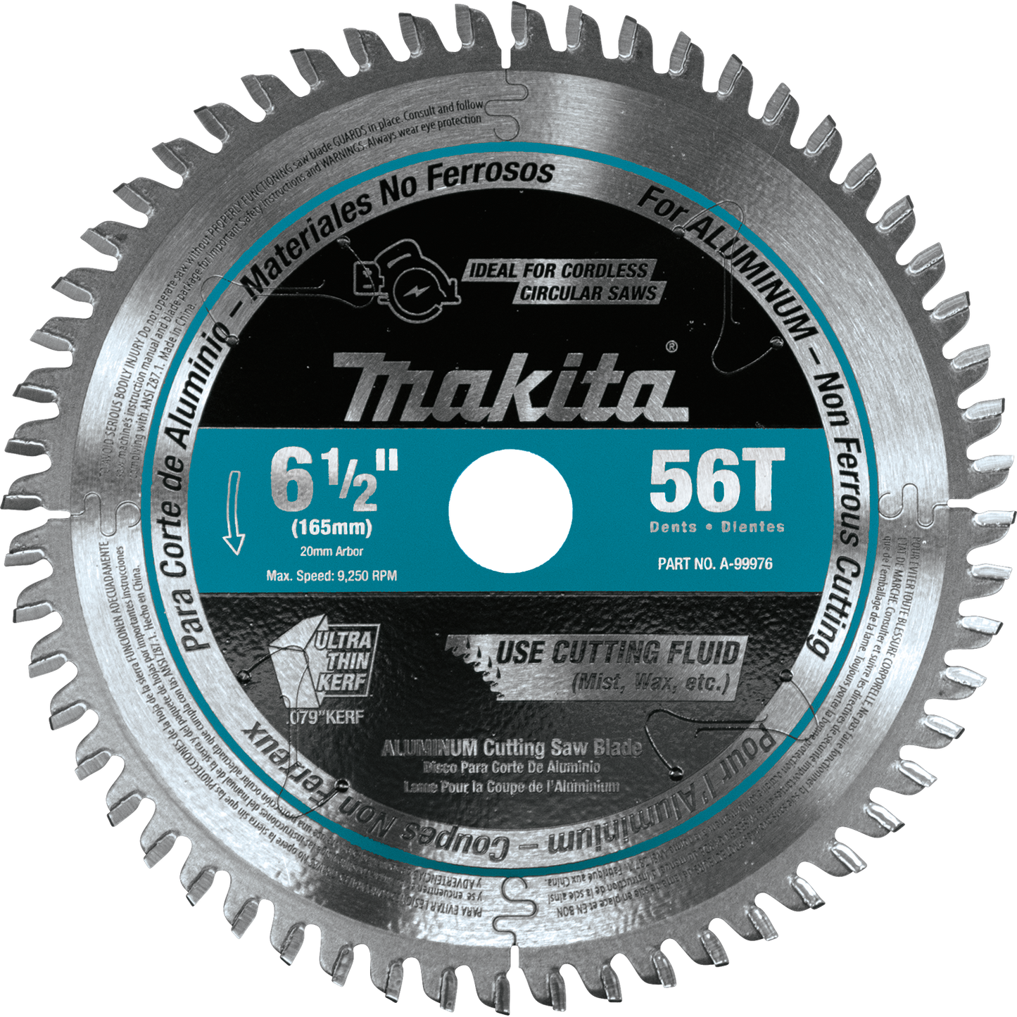 Makita A-99976 6‑1/2" 56T Carbide‑Tipped Cordless Plunge Saw Blade