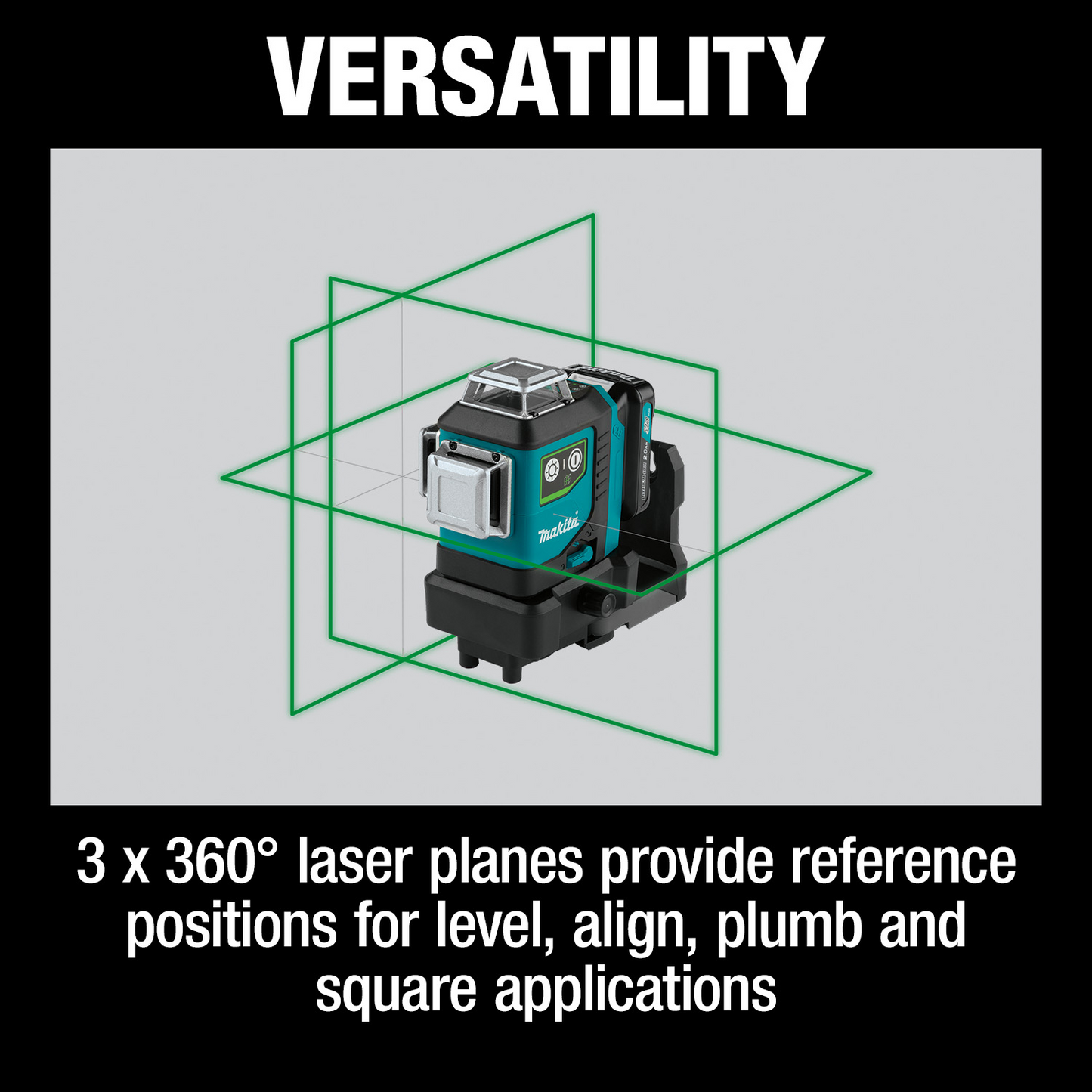 Makita SK700GDNAJ 12V max CXT® Lithium‑Ion Cordless Self‑Leveling 360° 3‑Plane Green Laser Kit (2.0Ah)