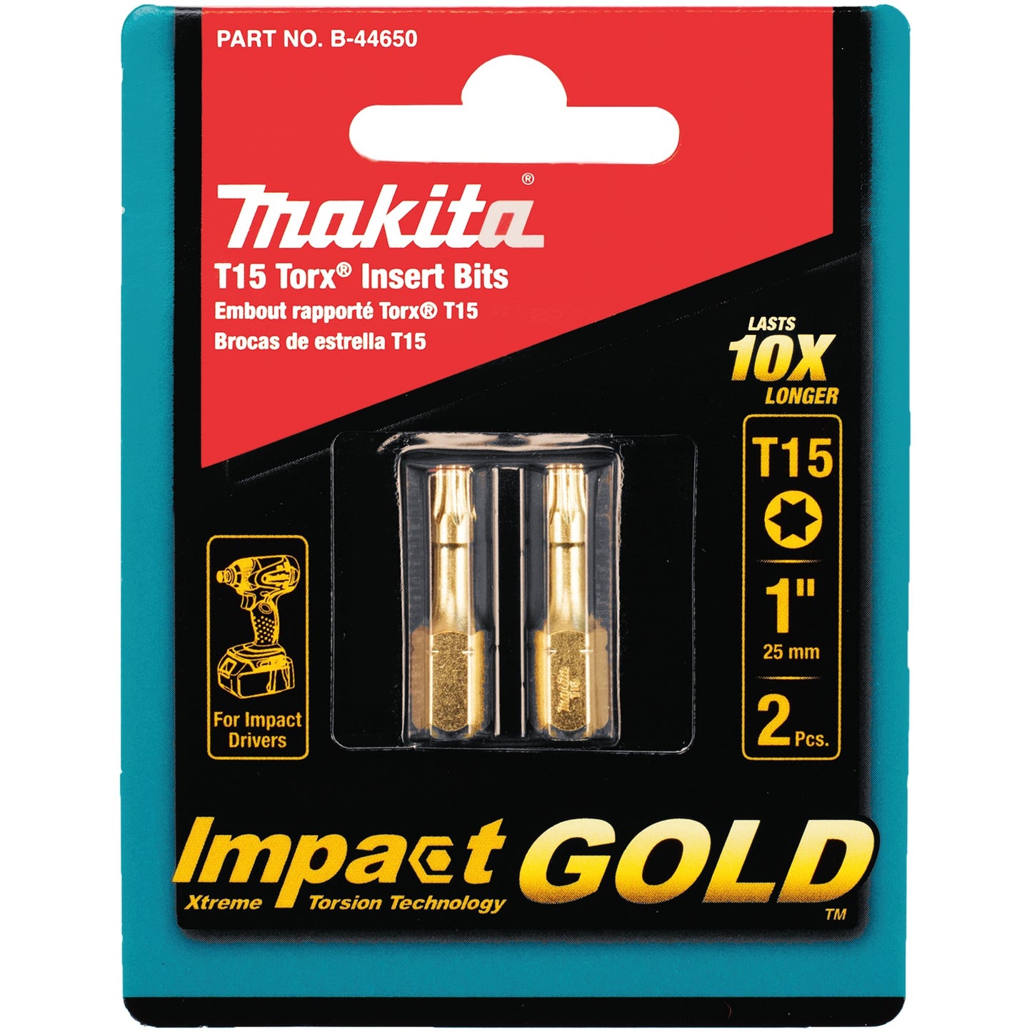 Makita B-44650 Impact GOLD® #15 Torx Insert Bit, 2/pk