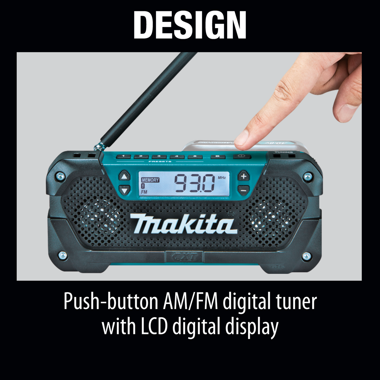 Makita RM02 12V Max Cxt® Lithiumion Cordless Compact Job Site Radio, Tool Only