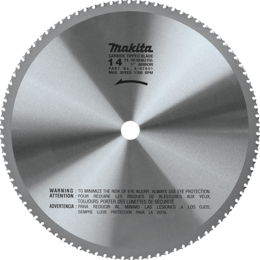 Makita A-97601 14" (90T) Carbide‑Tipped Metal Cutting Blade, Ferrous Metal ‑ Thin Gauge