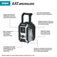 Makita XRM09B 18V LXT® / 12V max CXT® Lithium‑Ion Cordless/Corded Bluetooth® Job Site Radio, Tool Only