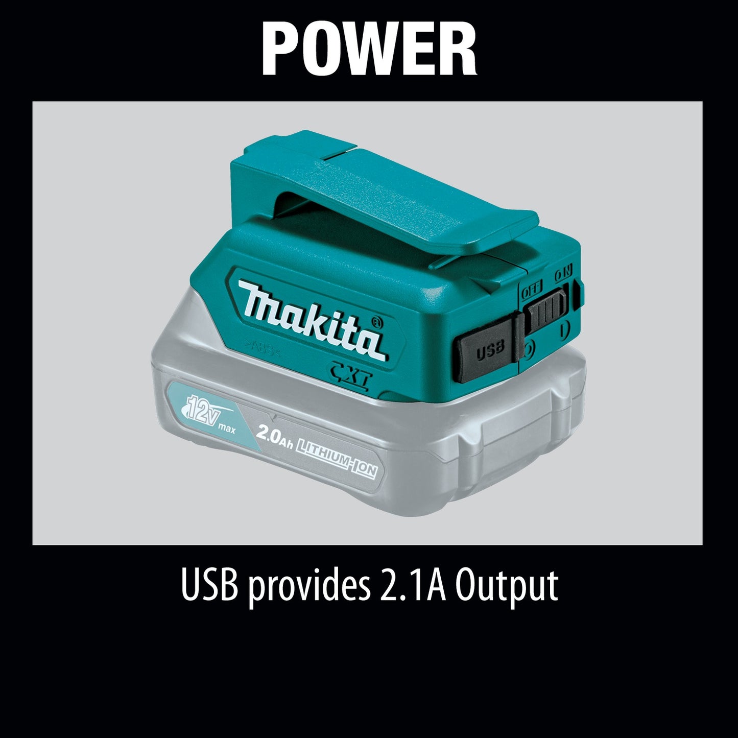 Makita ADP06 12V max CXT® Lithium‑Ion Cordless Power Source, Power Source Only