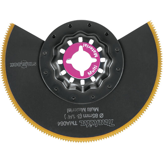 Makita B-67125 Starlock® Oscillating Multi‑Tool 3‑1/4" Bi‑Metal Round Segmented Saw Blade with Titanium Tooth Coating