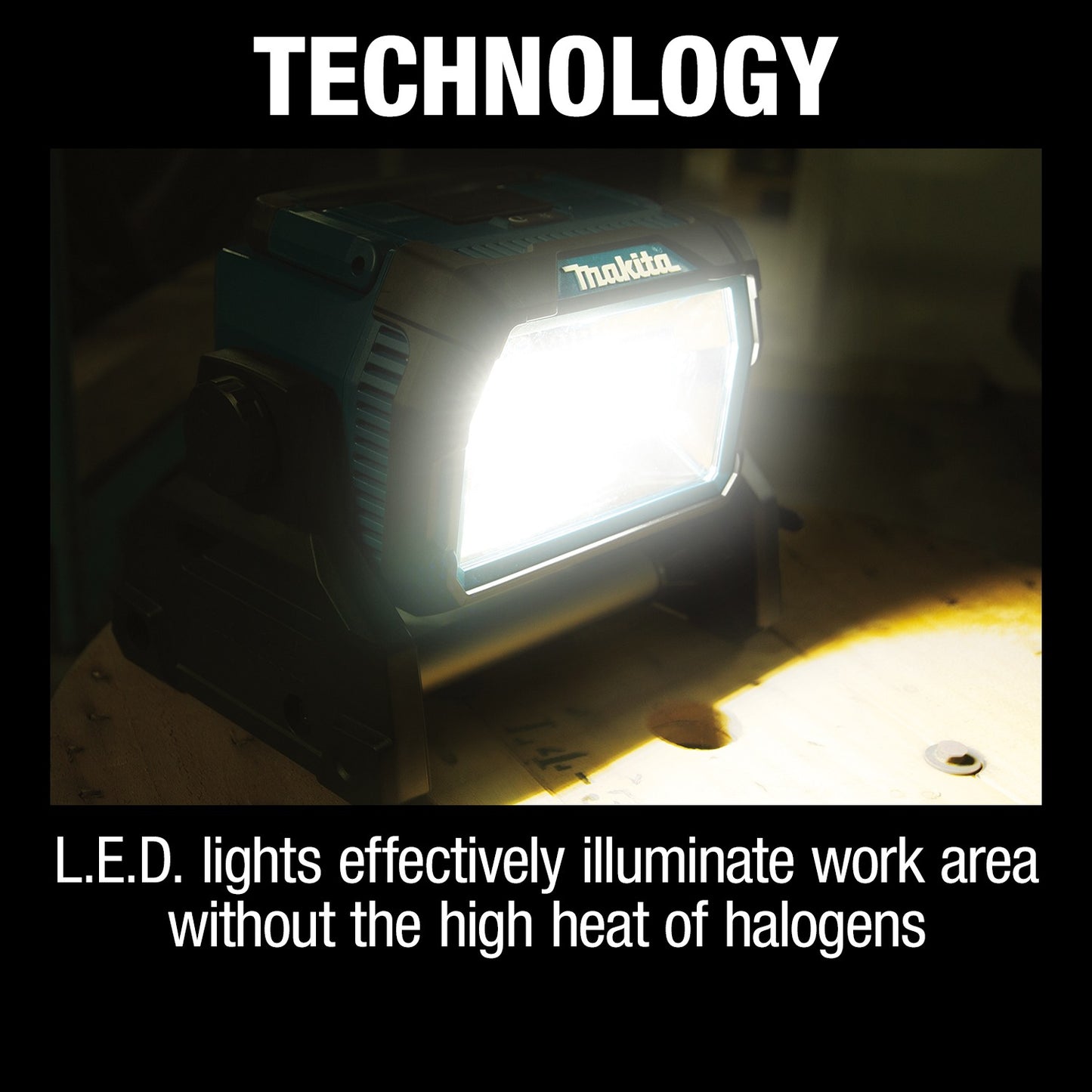 Makita DML809 18V X2 LXT® Lithium‑Ion Cordless/Corded Work Light, Light Only