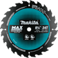 Makita E-01965 9‑1/4" 24T Carbide‑Tipped Max Efficiency Circular Saw Blade, Framing
