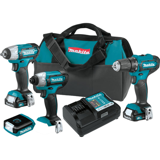 Makita CT411 12V max CXT® Lithium‑Ion Cordless 4‑Pc. Combo Kit (1.5Ah)