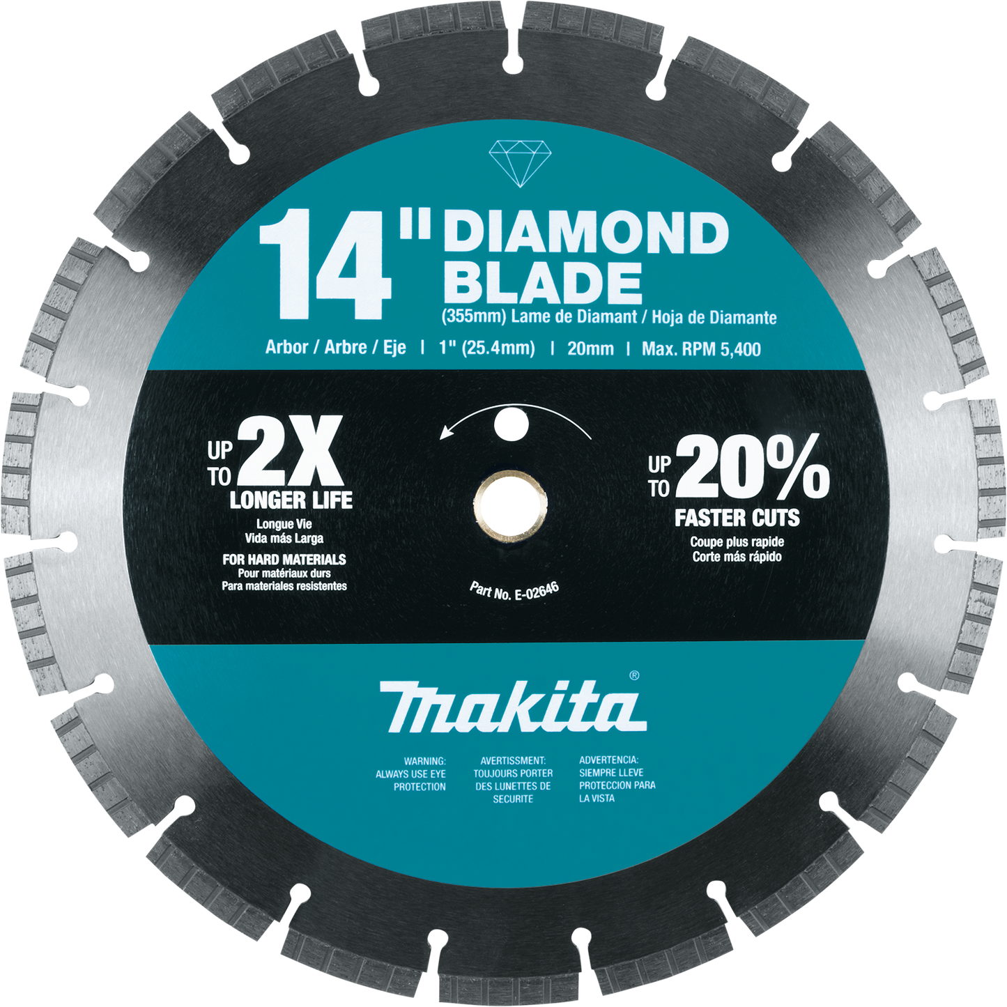 Makita E-02646 14" Diamond Blade, Segmented, Hard Material