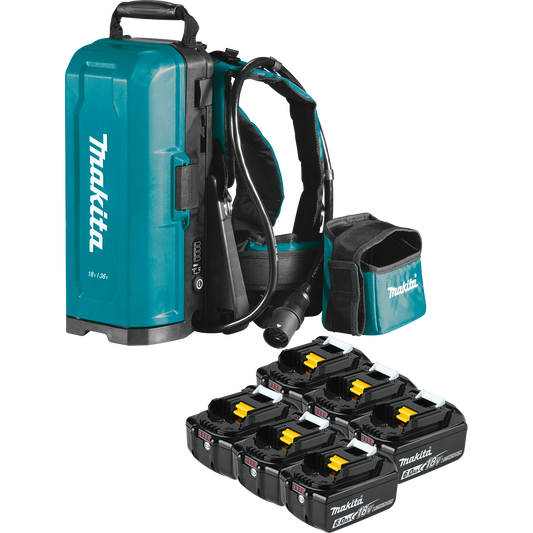 Makita PDC01G6 ConnectX™, LXT®, LXT® X2 and XGT® Portable Backpack Power Supply with 6 Batteries (6.0Ah)