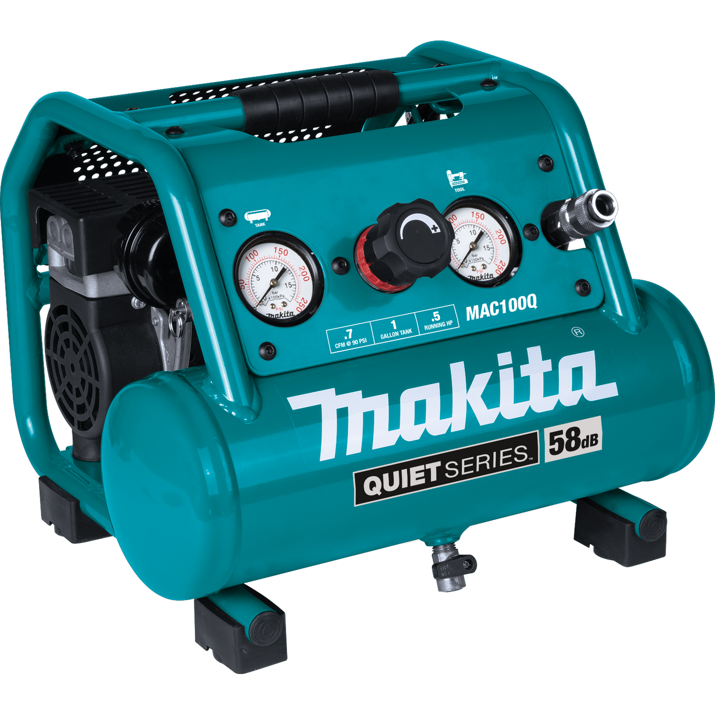 Makita MAC100Q Quiet Series 1/2 HP, 1 Gallon Compact, Oil‑Free, Electric Air Compressor