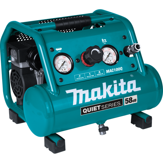 Makita MAC100Q Quiet Series 1/2 HP, 1 Gallon Compact, Oil‑Free, Electric Air Compressor