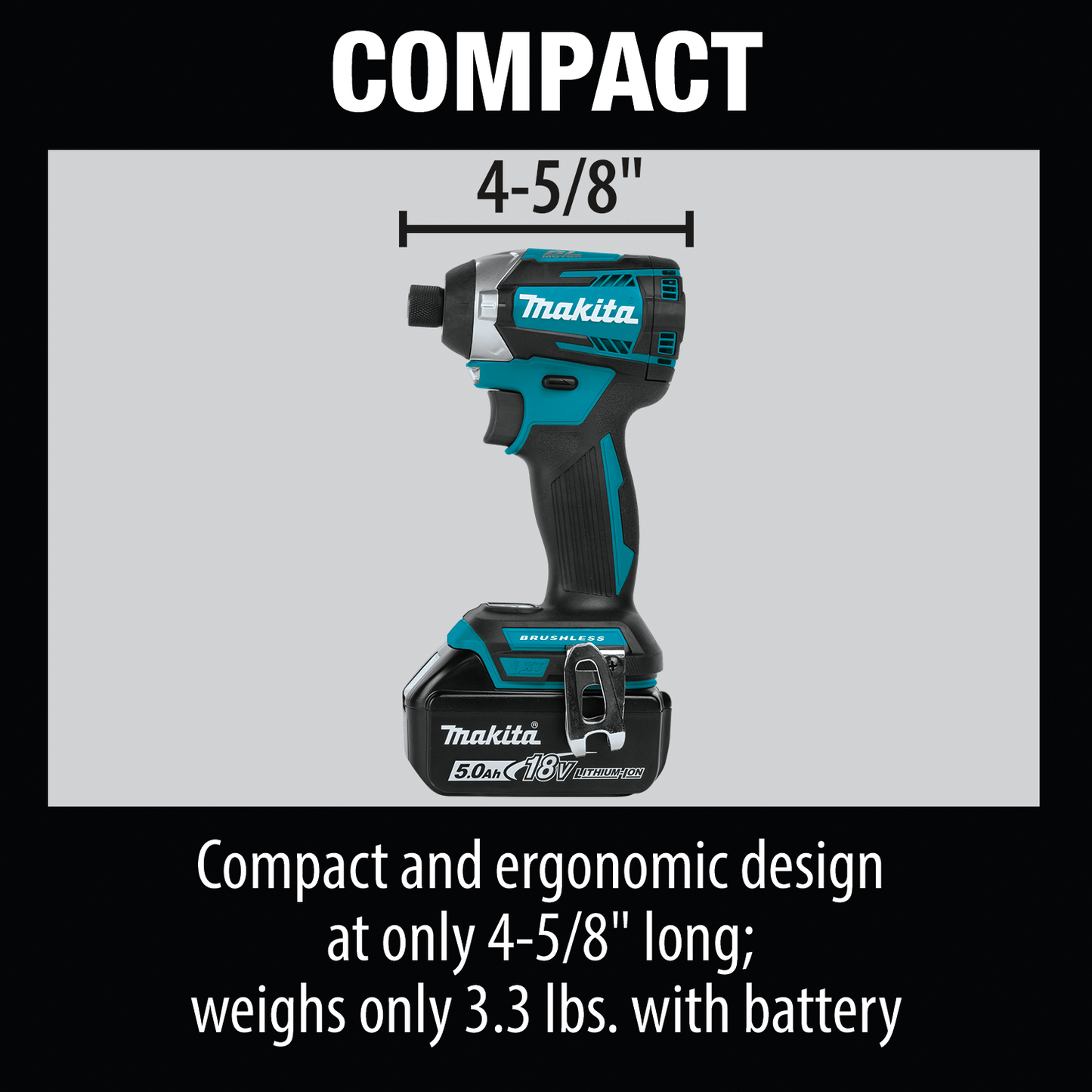 Makita XDT14T 18V LXT® Lithium‑Ion Brushless Cordless Quick‑Shift Mode™ 3‑Speed Impact Driver Kit (5.0Ah)