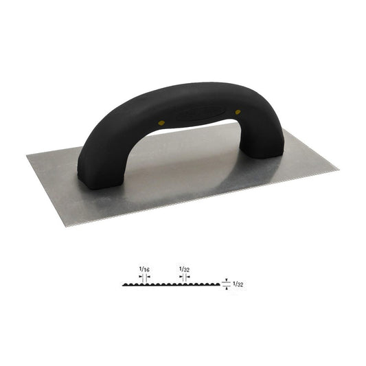 Allway SNTU1 1/16" x 1/32" x 1/32" Soft Grip U-Notch Trowel