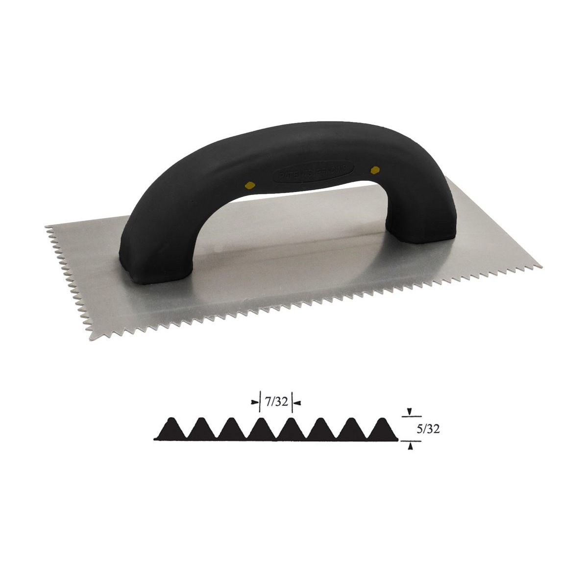 Allway SNTV2 7/32" x 5/32" Soft-Grip V-Notch Trowel