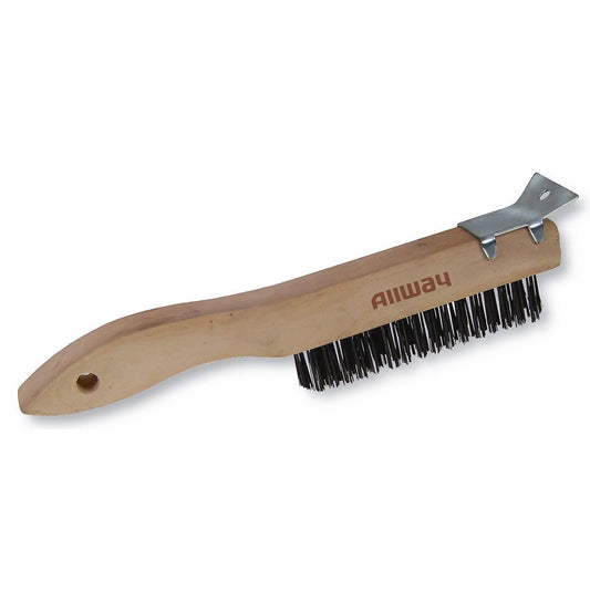 Allway WBS416 Wood Handle Wire Brush, 4 x 16
