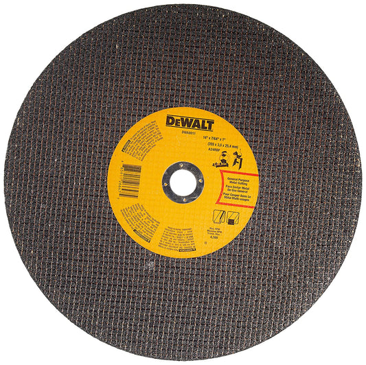 Dewalt DWA8011 14" X 7/64" X 1" General Purpose Chop Saw Wheel-Metal