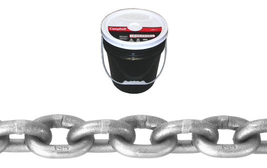 Campbell T0181523 5/16" Grade 43 High Test Chain, Zinc Plated, 100' per Round Pail