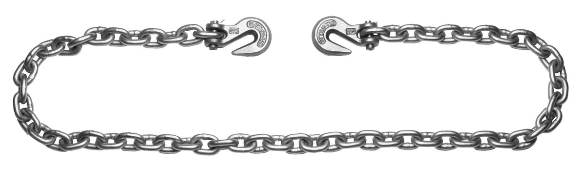 Campbell T0222925 3/8" x 20' Grade 43 High Test Binder Chain w/ Clevis Grab Hooks Each End