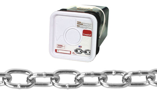 Campbell T0309526 2/0 Passing Link Chain, Zinc Plated, 200' per Square Pail