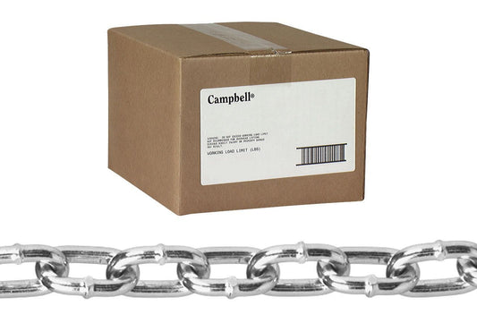 Campbell T0312014 2/0 Straight Link Machine Chain, Bright, 100' per Carton