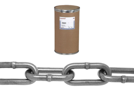 Campbell T0407612 5/8" Marine Alloy Trawl Chain, Long Link, Bright, 100' per Drum