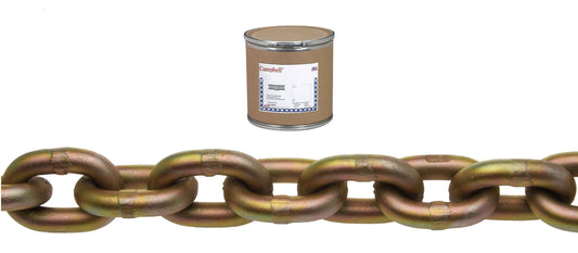 Campbell T0510810 1/2" Grade 70 Transport Chain, Yellow Chromate, 100' per Drum