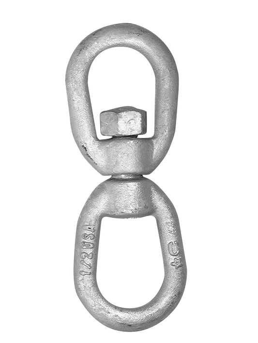 Campbell 3630835 1/2" Eye & Eye Swivel, Drop Forged Carbon Steel, Galvanized