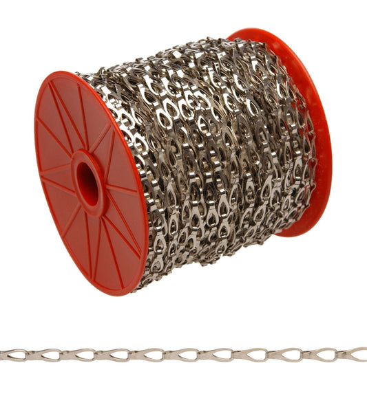 Campbell T0713027 #3 Hobby/Craft Sash Chain, Chrome Plated, 82' per Reel